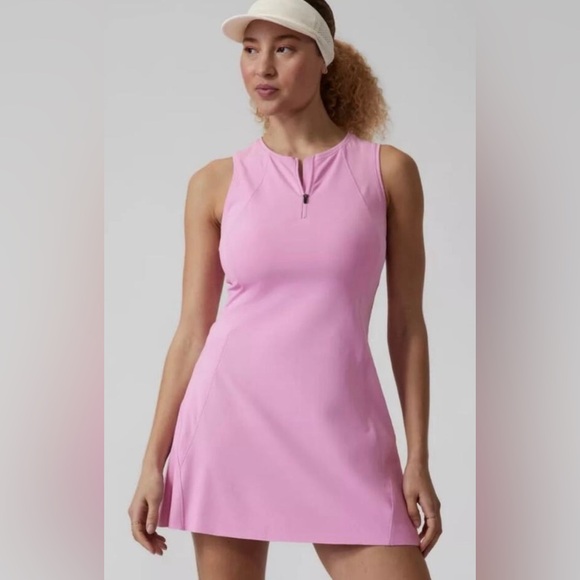 Athleta Dresses & Skirts - Athleta 'Ace' Pink Zip Front Tennis Dress - Women's XL
